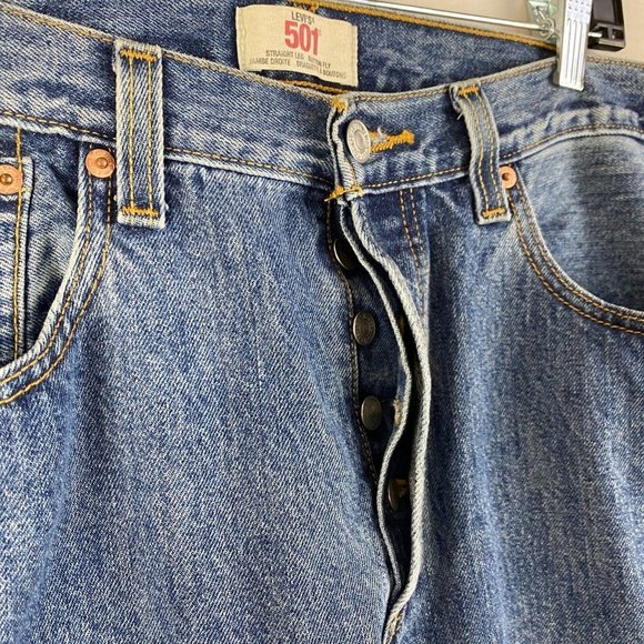 LEVI'S 501 Blue Straight Leg Jean - Picture 5 of 10